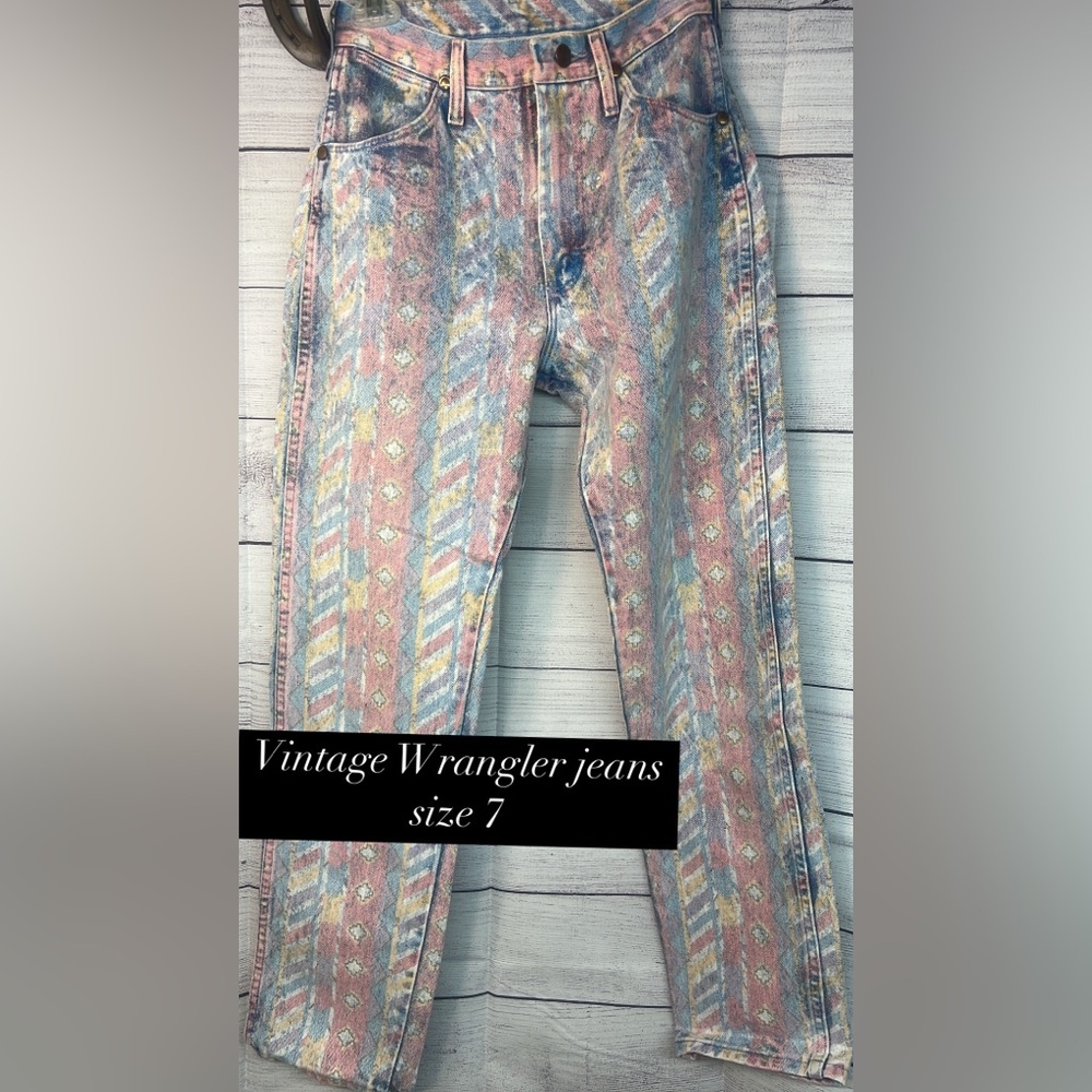 Vintage rare Wrangler Multicolor Straight Leg Jeans